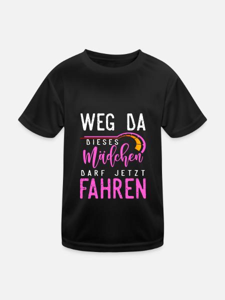 Weg Da Dieses Mädchen Darf Jetzt Fahren Führersche - Kinder Funktions-T-Shirt - Schwarz - Vorne