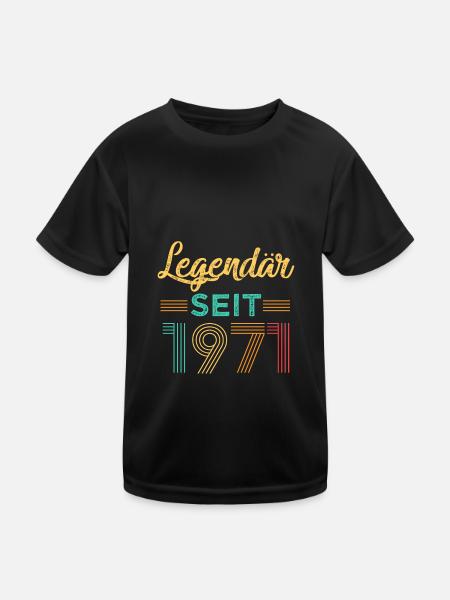 Legendär seit 1971 - Kinder Funktions-T-Shirt - Schwarz - Vorne
