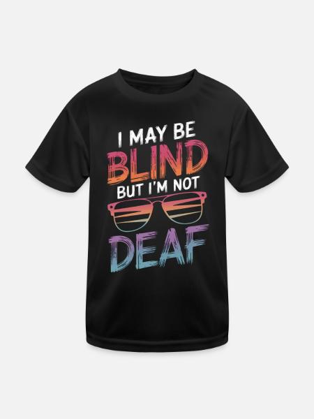 Blinde Blindheit Sehbehinderte Menschen - Kinder Funktions-T-Shirt - Schwarz - Vorne