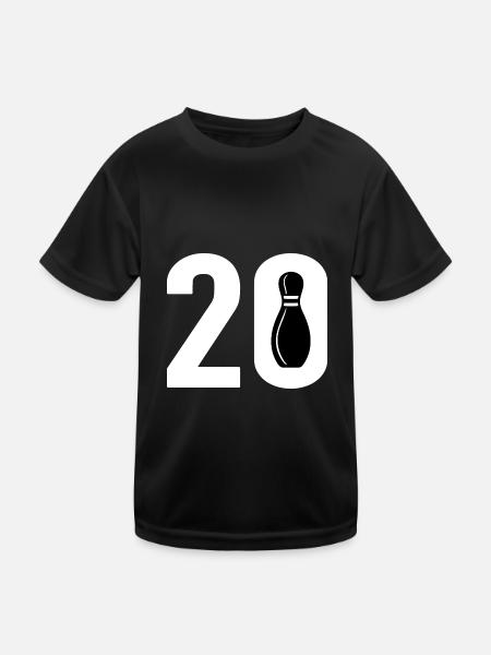 20 Bowling Bowler 20 - Kinder Funktions-T-Shirt - Schwarz - Vorne