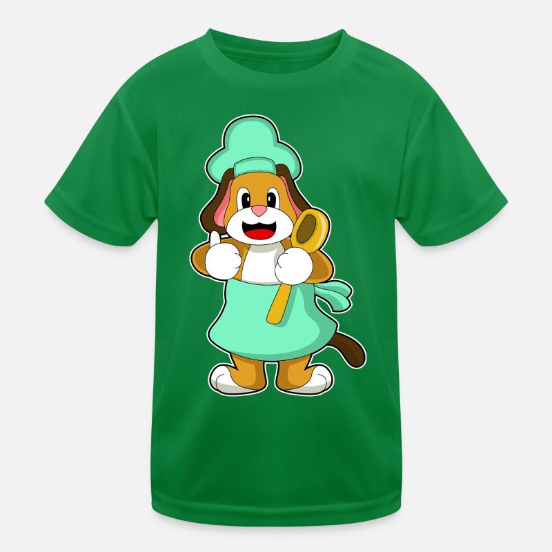 Hund Koch Kochlöffel Kochen Kinder Funktions-T-Shirt