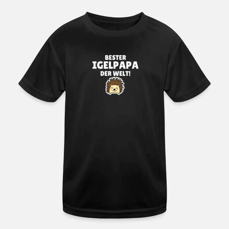 Bester Igelpapa der Welt! - Kinder Funktions-T-Shirt - Schwarz