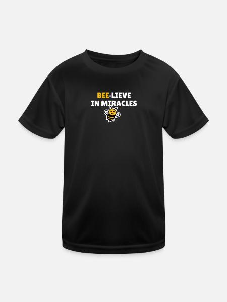 Abeille-lieve dans les miracles - T-shirt sport Enfant - noir - Devant