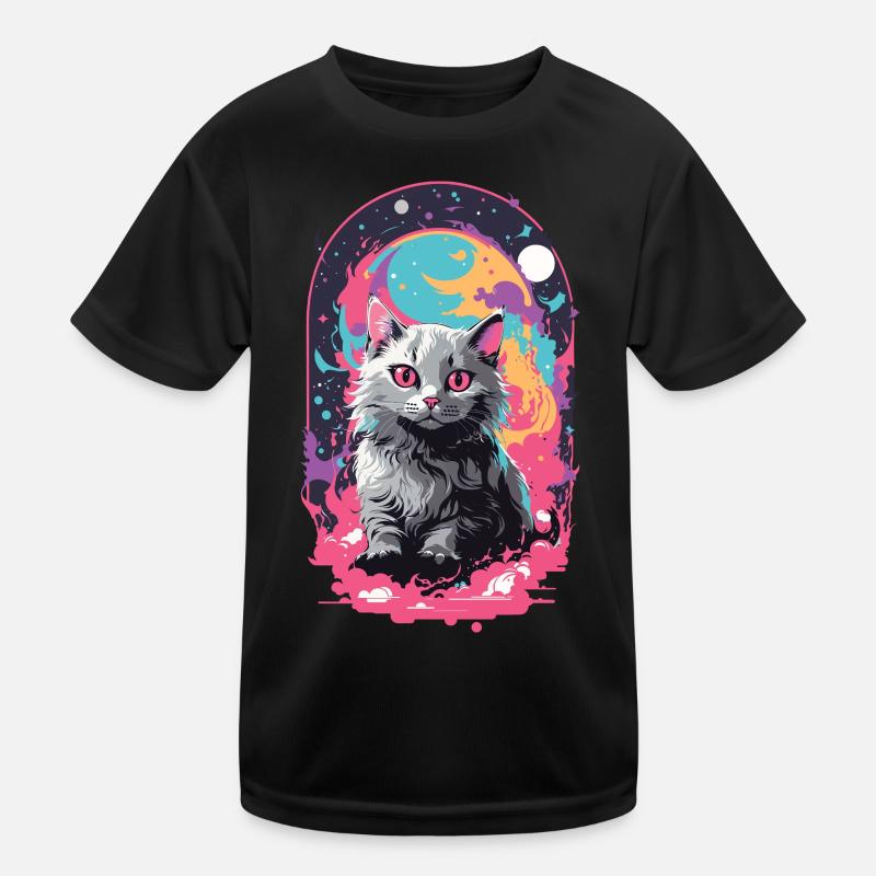 Katze Goth Pastel Psychedelisch Weirdcore Design Kinder Funktions-T-Shirt