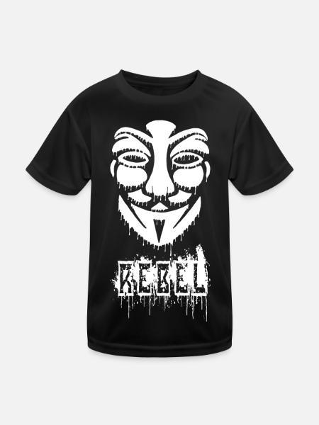 Graffiti anonyme - T-shirt sport Enfant - noir - Devant