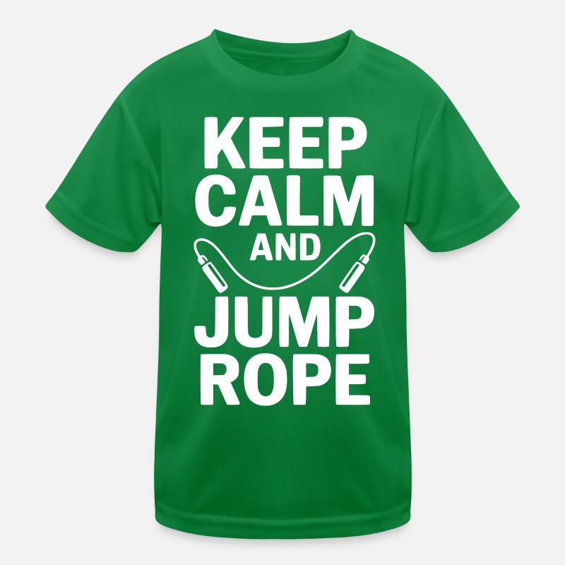 Bleib ruhig und springe Seil Kinder Funktions-T-Shirt