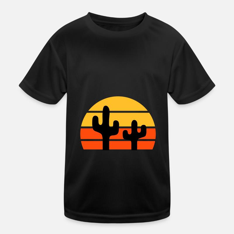 Two cacti in front of a half-sun Kids Functional T-Shirt