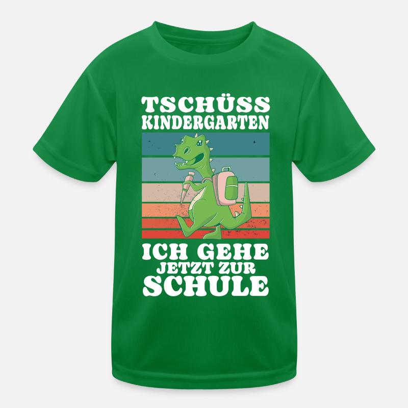Einschulung Drache Tschüss Kindergarten Kinder Funktions-T-Shirt