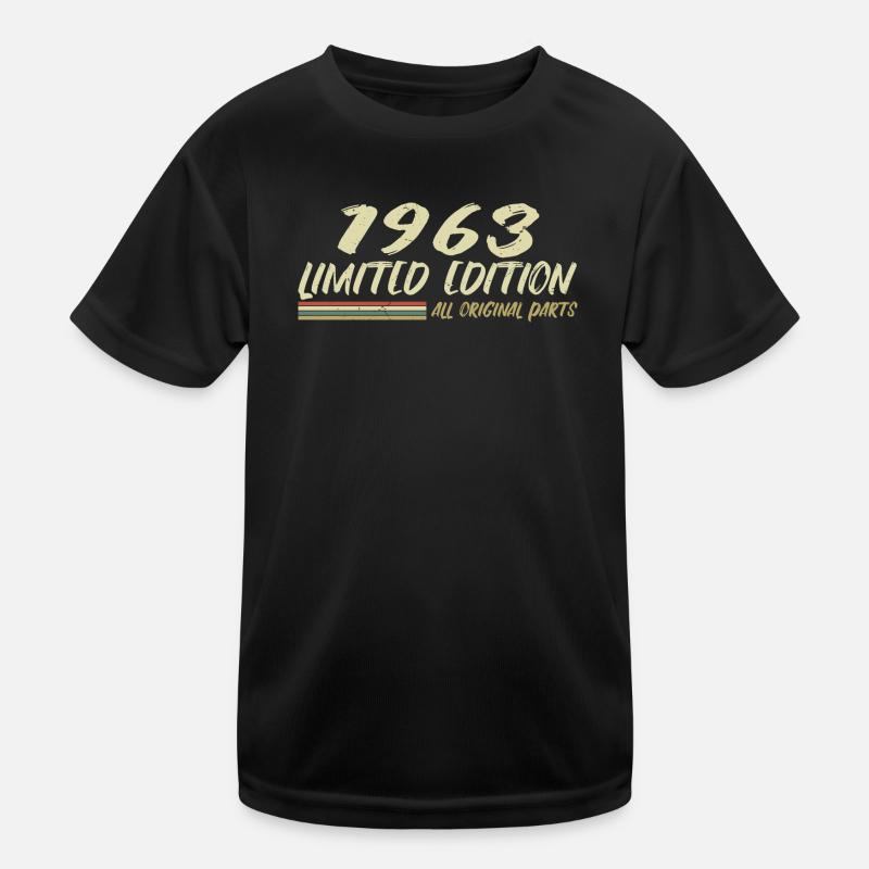 1963 Geburtstagsgeschenkidee 1963 - Kinder Funktions-T-Shirt - Schwarz