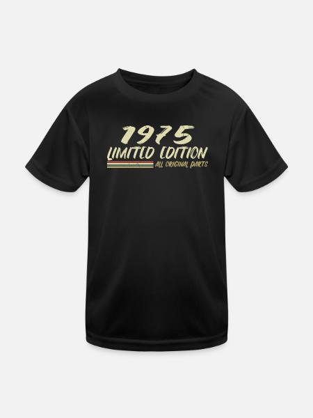 1975 Geburtstagsgeschenkidee 1975 - Kinder Funktions-T-Shirt - Schwarz - Vorne