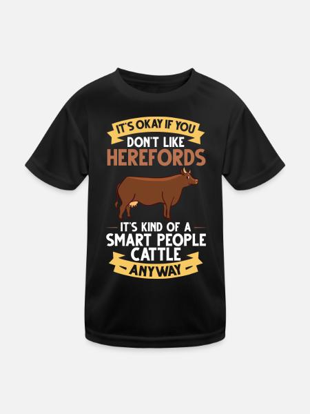 Hereford Vache Bovins Bull Élevage bovin Agriculteur - T-shirt sport Enfant - noir - Devant