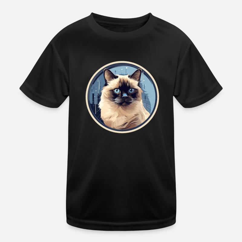 Birma Katze - Kinder Funktions-T-Shirt - Schwarz
