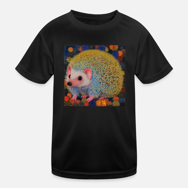 igel, bunt, tier, geschenk, geschenkidee - Kinder Funktions-T-Shirt - Schwarz