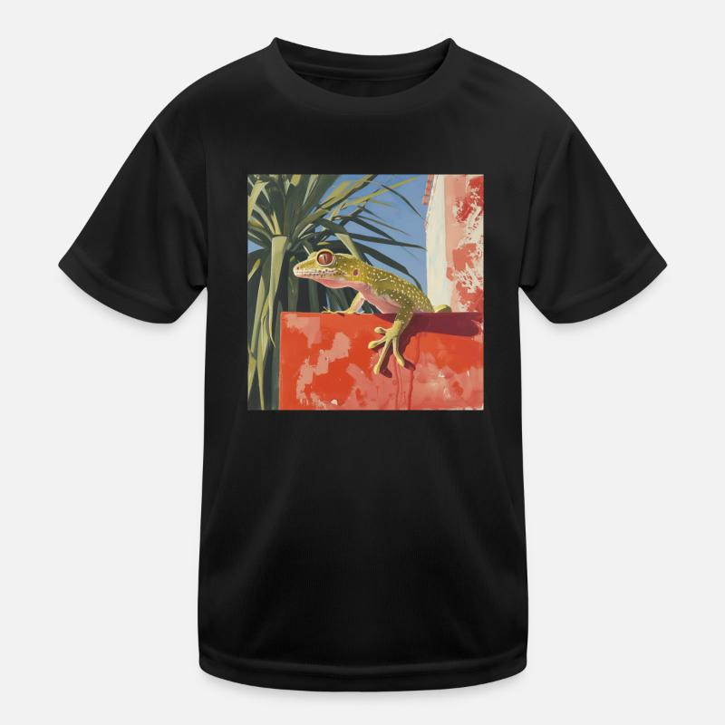 gecko, echse, bunt, tier, geschenk, geschenkidee Kinder Funktions-T-Shirt