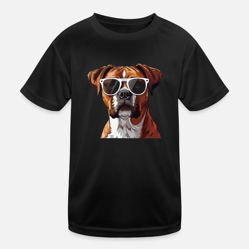 Deutscher Boxer, Hund, Sonnenbrille, Sommer Kinder Funktions-T-Shirt