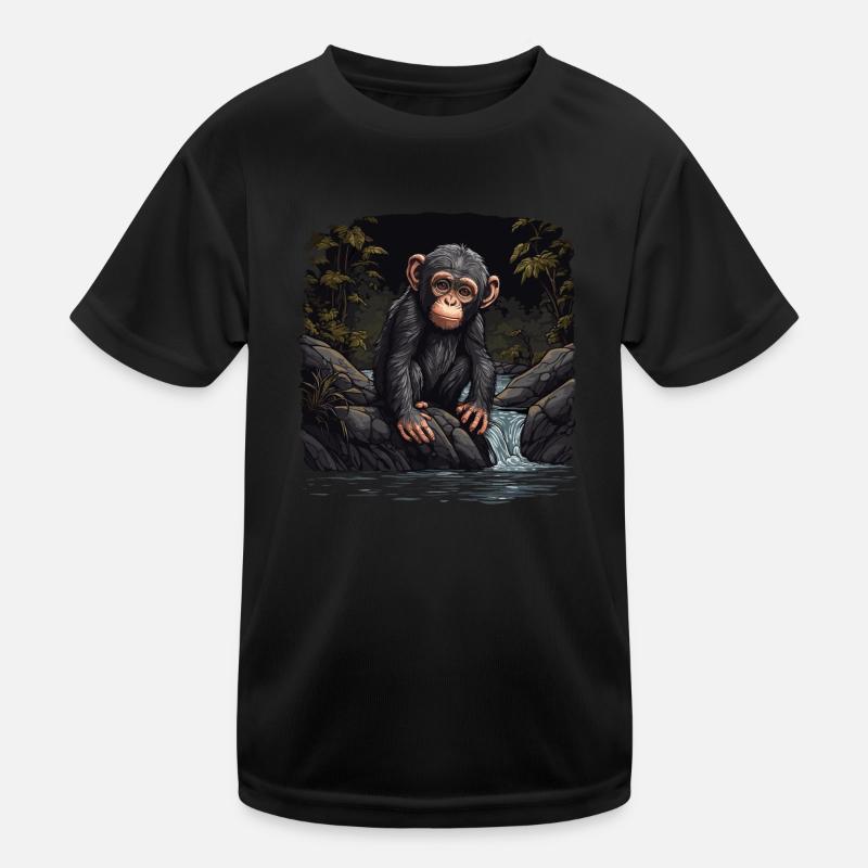 Chimpanzee Monkey Kids Functional T-Shirt
