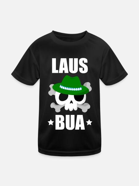 Lausbua - Kinder Funktions-T-Shirt - Schwarz - Vorne
