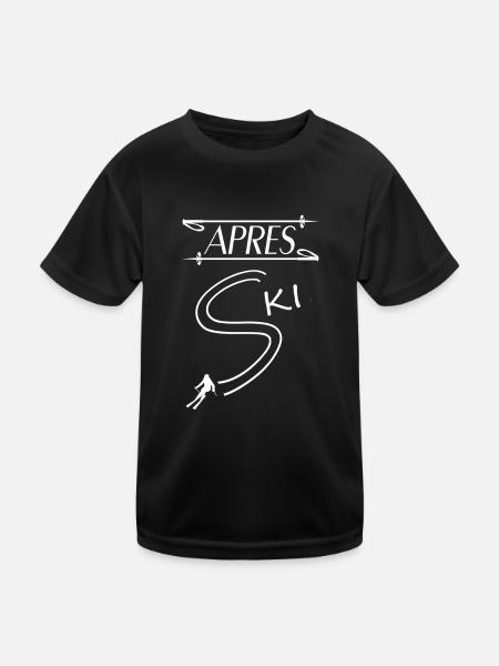 apres ski tshirt design - Kinder Funktions-T-Shirt - Schwarz - Vorne