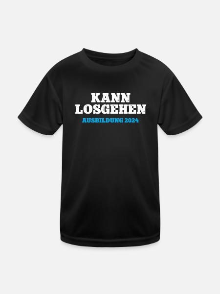 Kann Losgehen Ausbildung 2024 Ausbildungsstart 24 - Kinder Funktions-T-Shirt - Schwarz - Vorne