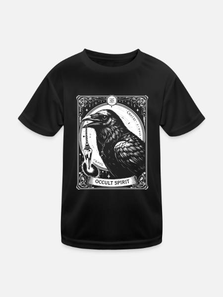 Occult Spirit Raven Pendulum - Kids Functional T-Shirt - black - Front