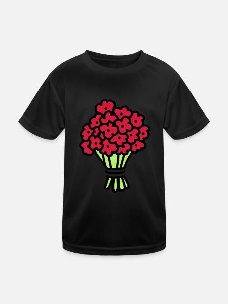 Bouquet 3 - Kids Functional T-Shirt - black - Front