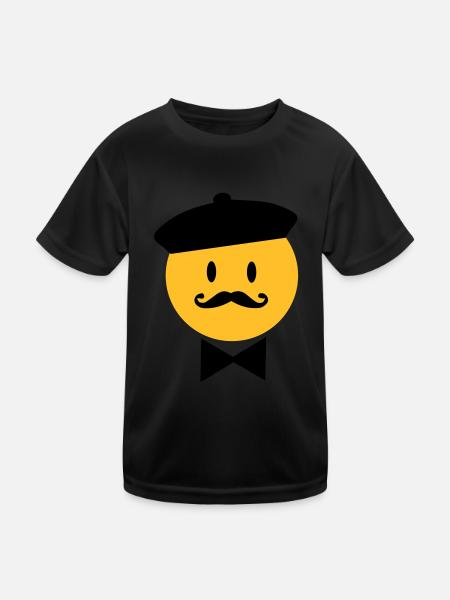 Frankreich - Kinder Funktions-T-Shirt - Schwarz - Vorne