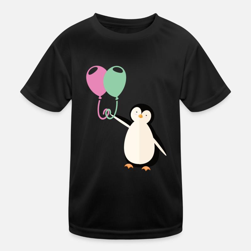 Süßer Pinguin mit Luftballon Kinder Funktions-T-Shirt