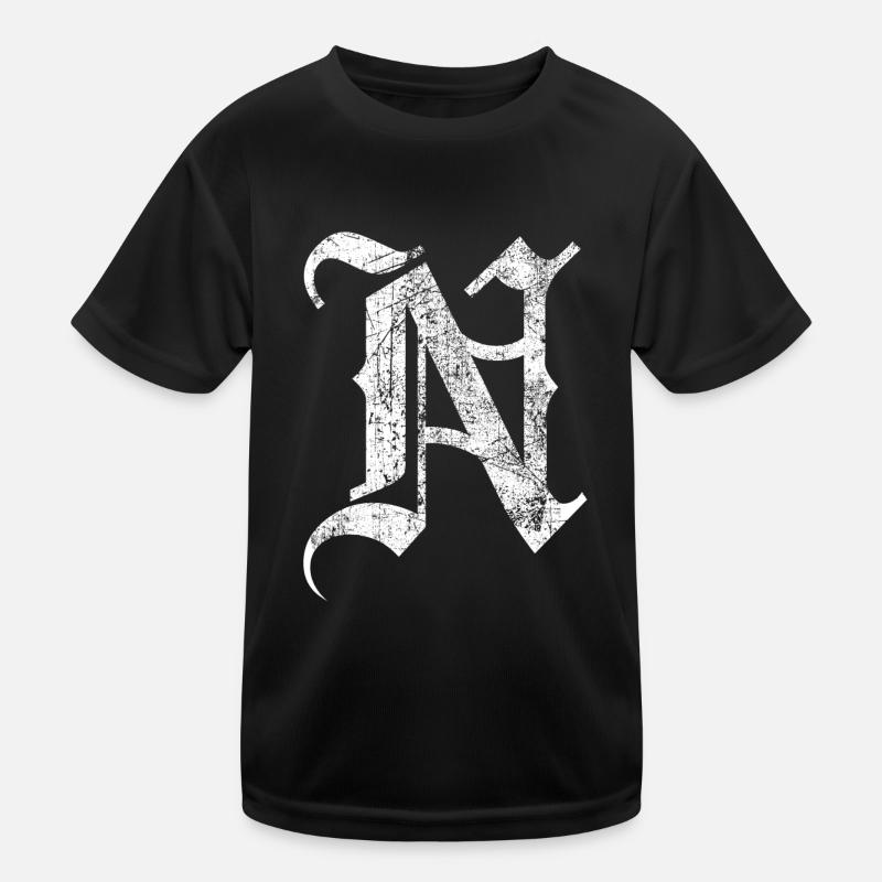Tshirt alphabet initial N T-shirt sport Enfant