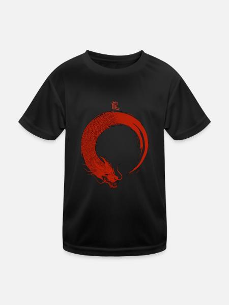 enso dragon - Kids Functional T-Shirt - black