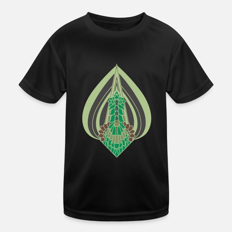Grünes Blatt Kinder Funktions-T-Shirt