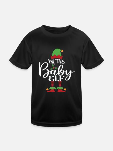 Bébé Elfe Mignon Drôle Costume de Noël assorti - T-shirt sport Enfant - noir - Devant
