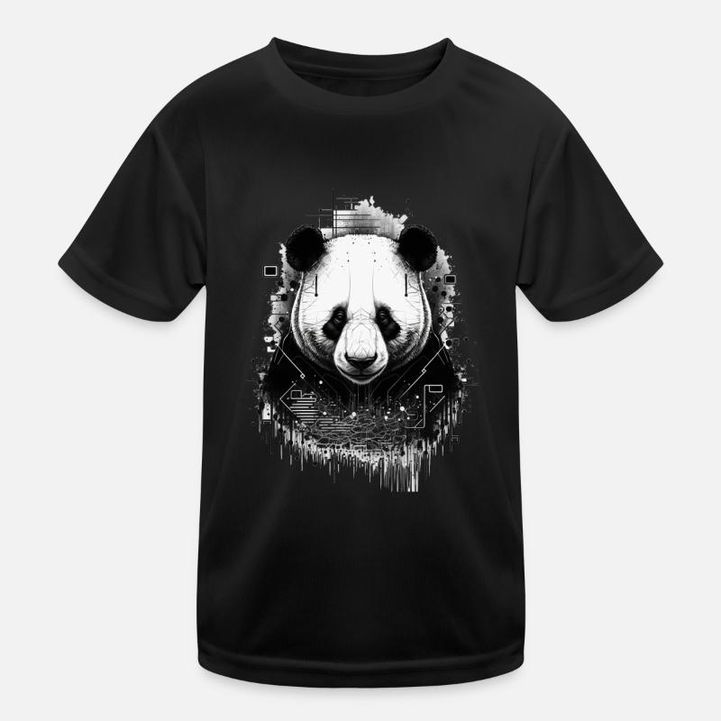 Futuristic Panda Kids Functional T-Shirt
