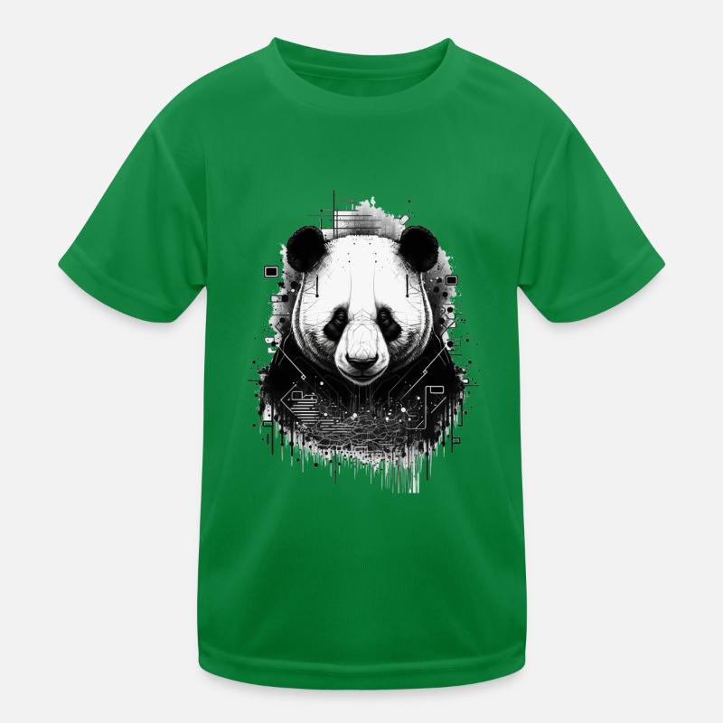 Futuristic Panda Kids Functional T-Shirt