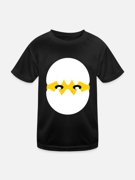 Hatching chick - Kids Functional T-Shirt - black - Front