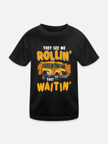 Bus Occupation Work Transport - Kids Functional T-Shirt - black - Front