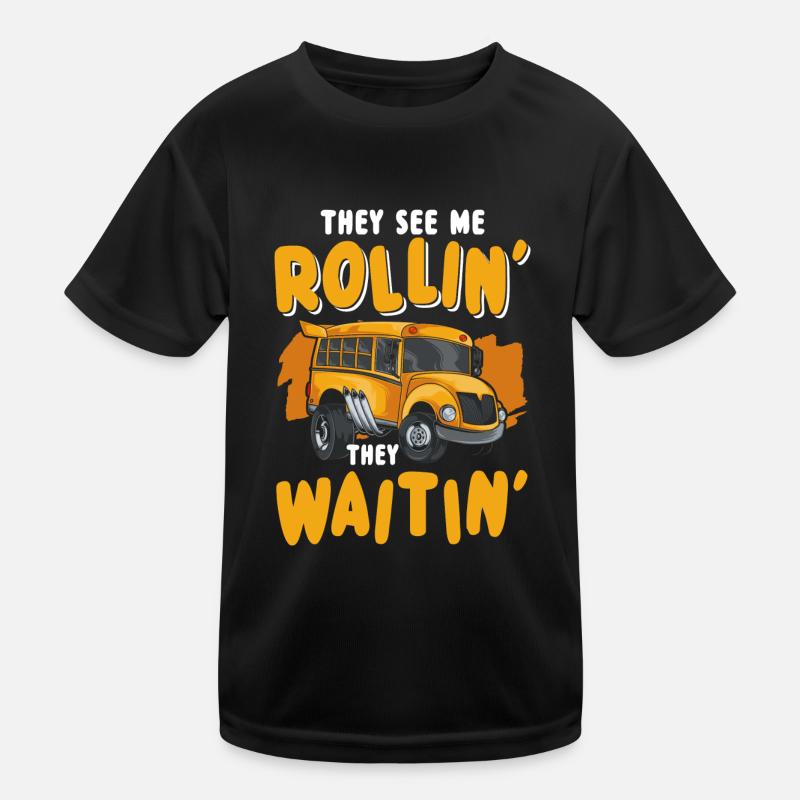 Bus Occupation Work Transport Kids Functional T-Shirt