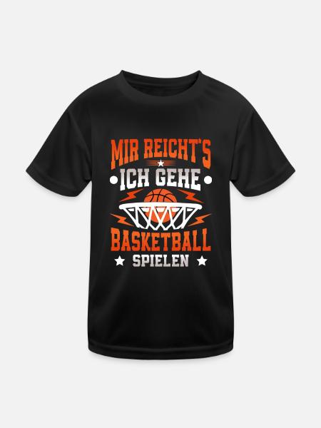 Basketball Basketballer - Kinder Funktions-T-Shirt - Schwarz - Vorne
