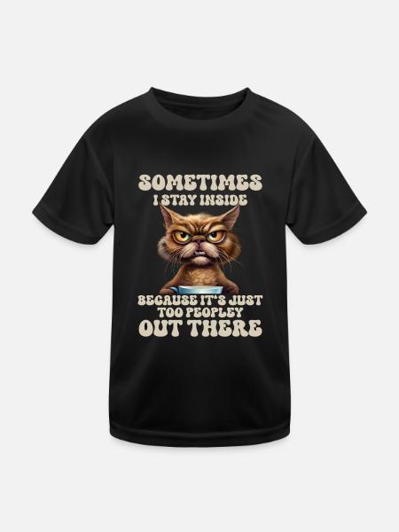 Drôle de chat - T-shirt sport Enfant - noir - Devant