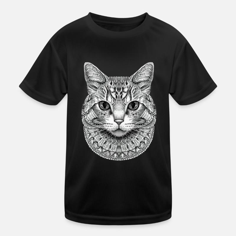 STILISIERTES KATZENMANDALA Kinder Funktions-T-Shirt