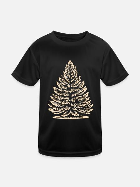 Weihnachtliche Grüße Fichte - Kinder Funktions-T-Shirt - Schwarz