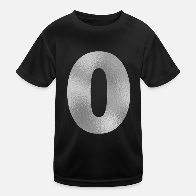 Number 0 Silver Kids Functional T-Shirt