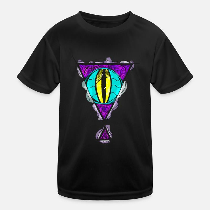 Œil de monstre extraterrestre avec ouverture dimensionnelle triangulaire T-shirt sport Enfant