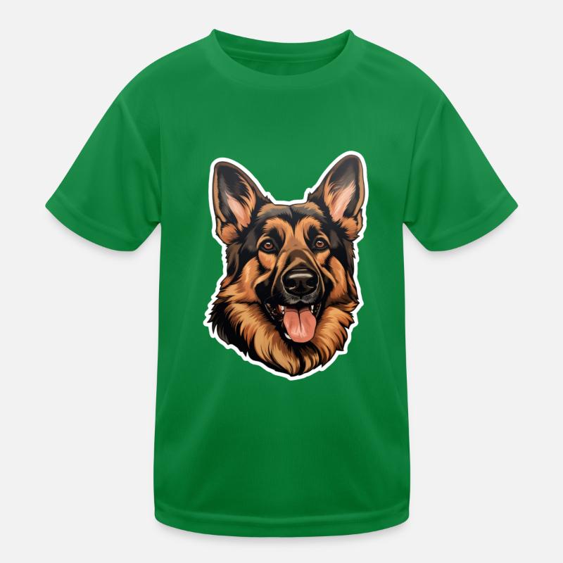 Deutscher Schäferhund Kopf Kinder Funktions-T-Shirt