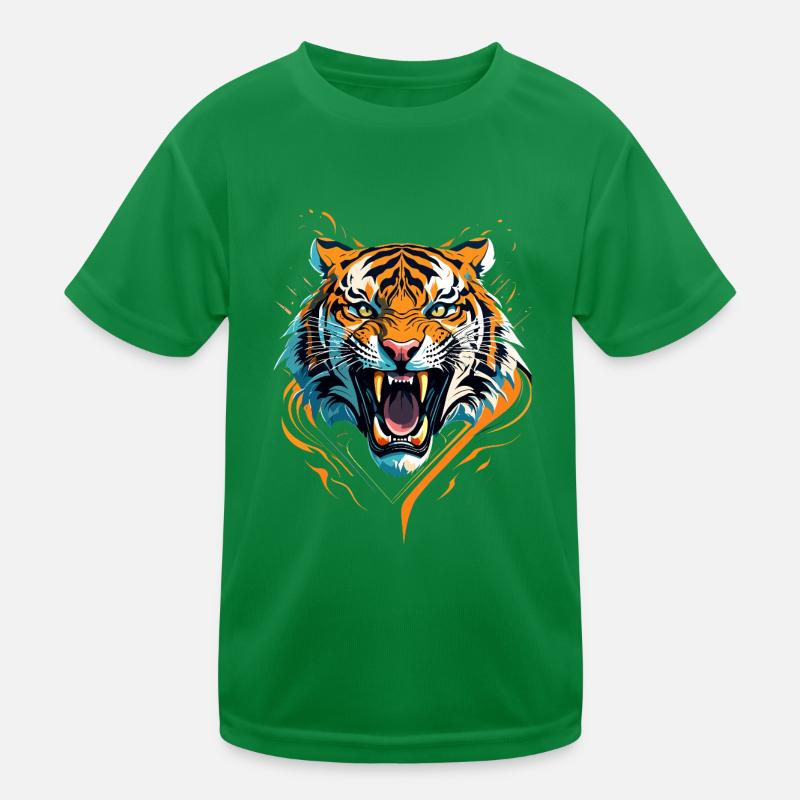 Wilder Tiger Kinder Funktions-T-Shirt