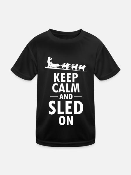 Husky Schlitten Hunderennen Alaskan Racers - Kinder Funktions-T-Shirt - Schwarz - Vorne