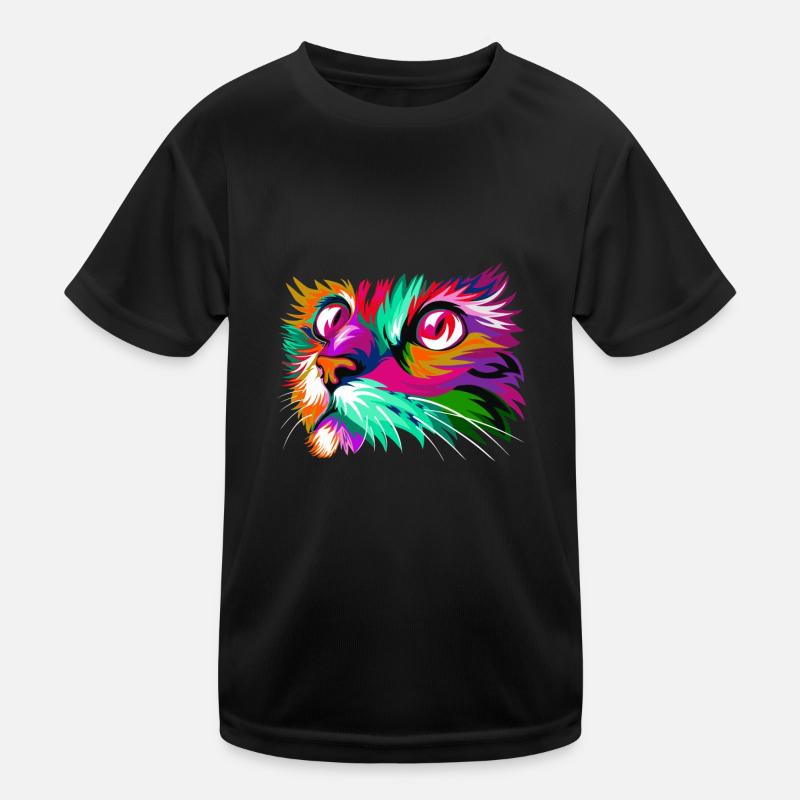 Cat Farben. Abbildung Colorista Kinder Funktions-T-Shirt