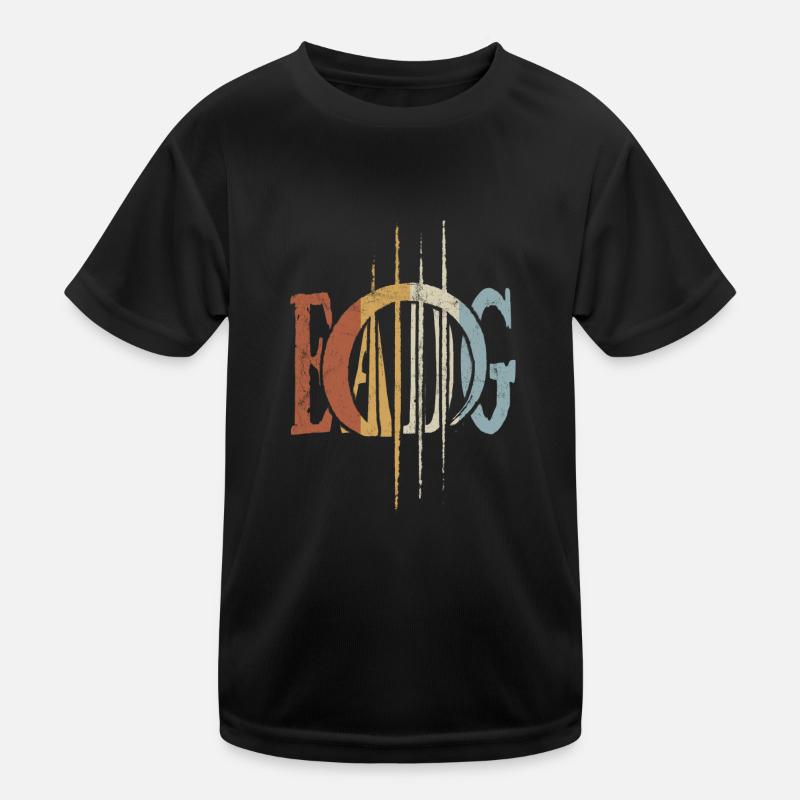 Bass Guitar Retro EADG Strings Enso Circle Bassist Kids Functional T-Shirt