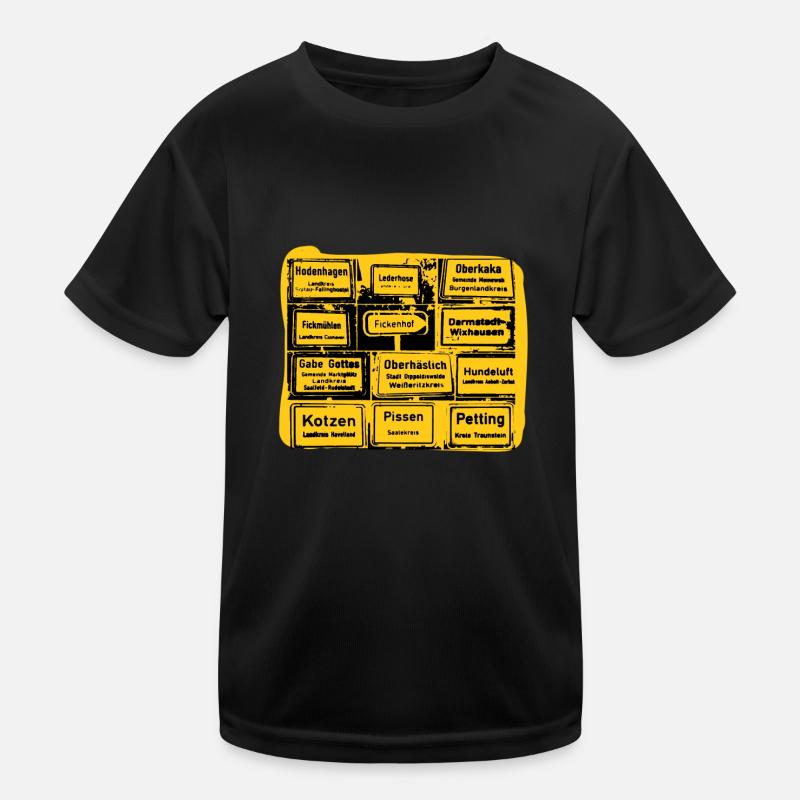 Funny City Names,Cities, Germany Kids Functional T-Shirt
