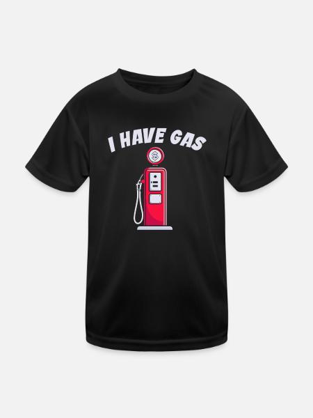 J’ai une pompe à essence drôle - T-shirt sport Enfant - noir - Devant