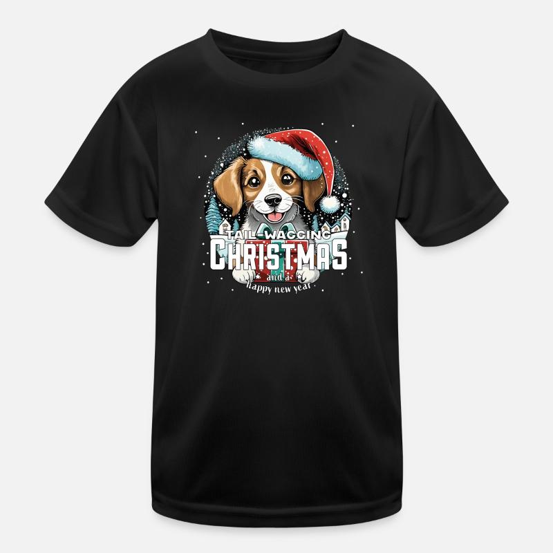 Noël queue de chien remuant Noël T-shirt sport Enfant